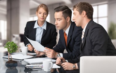 Wall Mural - Business people work together in the office