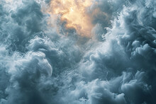 Atmospheric Background Of Smoke And Clouds. Bright Cloudscape With Ethereal Swirls.
