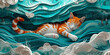 Whisker wonders await! Dive into our 3D cat art wallpaper, where vibrant hues and playful kitties dance.
