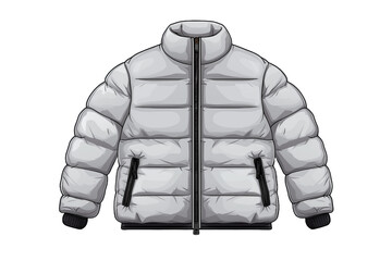 Wall Mural - A white down jacket, perfect for cold weather, is depicted in this illustration.