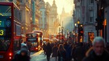 Fototapeta  - Busy Street View at London City, U.K