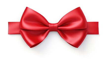 Wall Mural - Red satin bow isolated on white background.