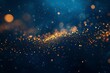 © Jelena - Abstract artistic background Elegant navy blue with shimmering gold particles. festive bokeh effect Luxurious golden sparkle on dark backdrop Holiday celebration concept