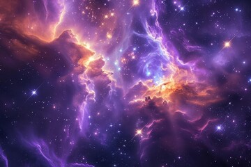 Wall Mural - supernova nebula illustration a cosmic background with stars and glowing mysterious universe