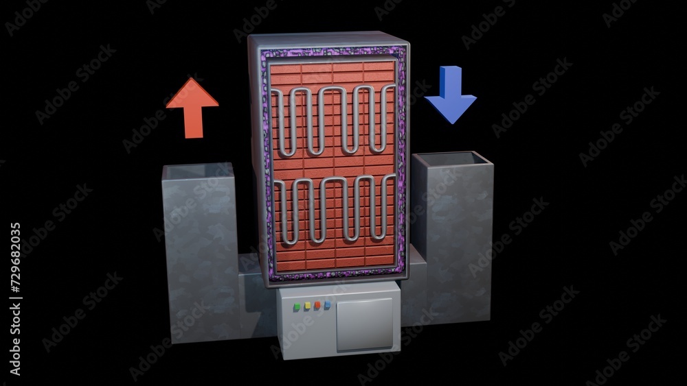 Heat Storage Unit Animation Electric thermal storage heating system using ceramic bricks. ETS ...