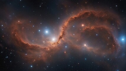 Wall Mural - background with stars  A space sky with stars, lights, and a deep space nebula.  