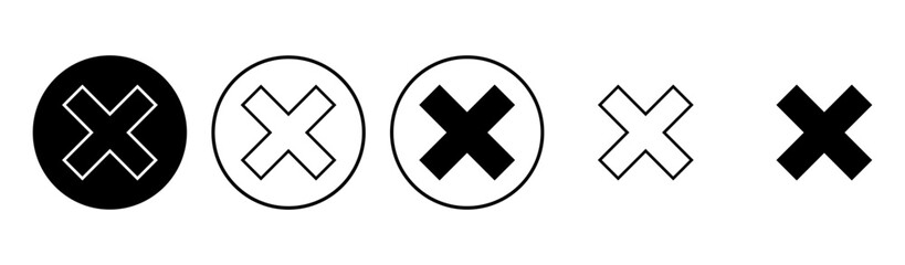 Close icon set. Delete icon vector. cross sign