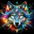 © Jolanta - Intricate Wolf Face: Abstract Line Art