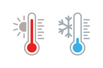 Wall Mural - thermometer with sun and snowflake icon