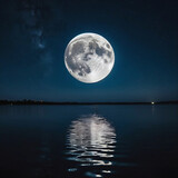 Fototapeta Natura - full moon over the sea