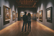 Contemplative Couple Appreciating Art at a Quiet Gallery Exhibition