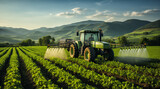 Fototapeta  - tractor working in the field