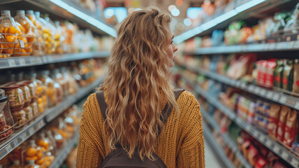 woman shopping in supermarket