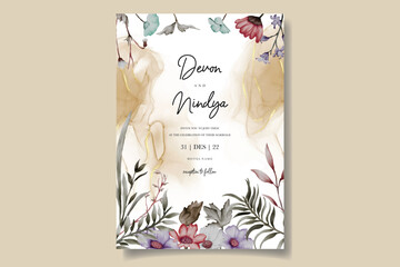 Wall Mural - invitation card with beautiful grass ornaments

