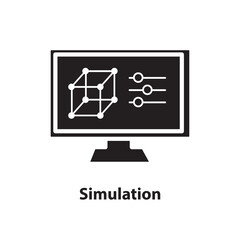 simulation icon. vector illustration flat black design on white background..eps