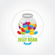 National Jelly Bean Day. Vector Illustration. The classic flavors were cherry, apple, lemon, and blueberry, with countless innovative flavors added overtime. flat style design.