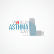 World Asthma Day Vector Illustration. Suitable for Greeting Card, Poster and Banner. To raise awareness of asthma, improve care, and advocate for people with asthma. vector illustration in flat style.