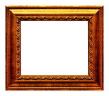 Fototapeta Desenie - Antique gold frame isolated on the white background