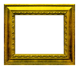 Fototapeta Desenie - Antique gold frame isolated on the white background