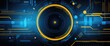 © kashif 2158 - Abstract futuristic blue and yellow circle interface background in vector
