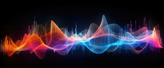 abstract digital colorful equalizer, sound wave pattern element