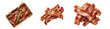 Collection of PNG. Bacon grilled isolated on a transparent background.