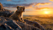 lion cub ror in the savannah