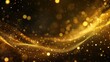 Luxurious gold swirls with golden particles create an opulent abstract background. Ai Generated