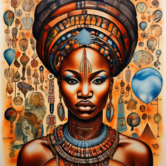 Wall Mural - world of African fairy tales