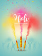 Indian festival happy holi colorful poster, banner background. vector illustration background.