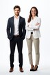 © Wayu - Male and female businessmen, white background
