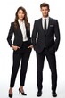 © Wayu - Male and female businessmen, white background