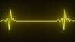 Glowing yellow neon Heart pulse monitor with signal. Electrocardiogram show pulse rate graph ,Heart beat ,ECG ,EKG interpretation. Healthy and Medical concept
