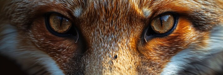 Wall Mural - Closeup of fox eyes. Animal photograph made with generative AI