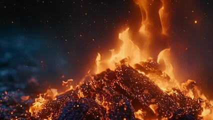 Wall Mural - as the bline intensifies so does the heat of the roaring bonfire engulfing the audience in a sensory