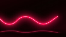 Bright Neon Red Curve Line Abstract Technology Background