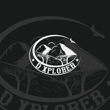 D Xplorer  Travel And Tourism - Custom Handdrawn Vintage Effect Logo Design