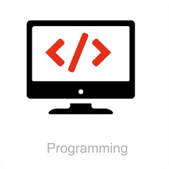 Programming and coding icon concept