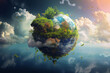 World environment and Earth Day concept with colorful globe and eco friendly enviroment.