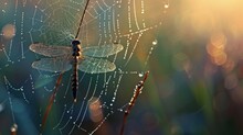 Dragonfly Drops Of Morning Dew Free Stock Photo - Public Domain Pictures