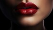 Close-Up of Red Glossy Lips