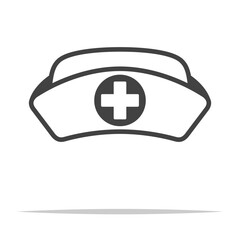 Wall Mural - Nurse cap outline icon transparent vector isolated