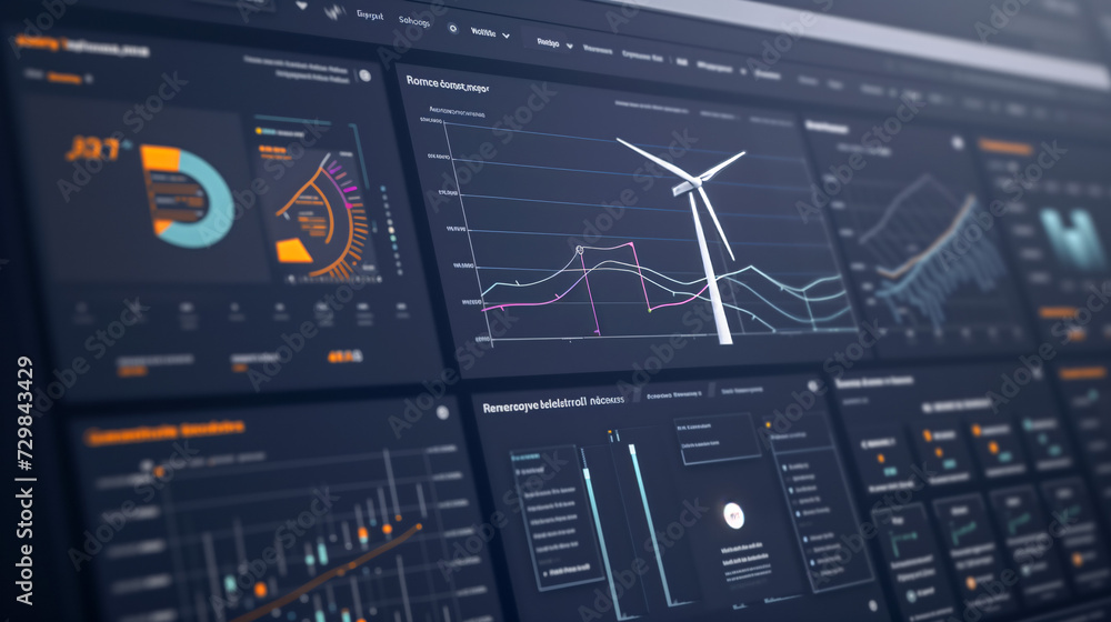 Wind Turbine Energy Data Analytics Dashboard Interface Stock ...
