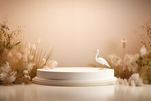 Photo-Realistic Diorama Of Vibrant Wetlands With Diverse Wildlife Abstract Luxury Space For Product Presentatio