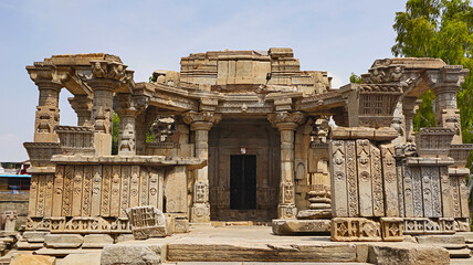 Wall Mural - Front View of Pipaji Mandir or Shyam Devra Temple, built During the 13th Century, Todaraisingh, Rajasthan, India.