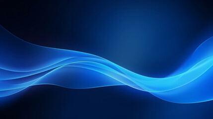 Wall Mural - abstract blue waves on dark background for modern design