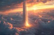 Rising Skyscrapers A Spectacular Sunset View Generative AI