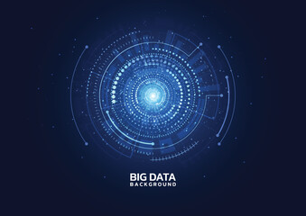 Poster - Big data visualization. Abstract technology innovation communication concept digital blue design background. Vector illustration