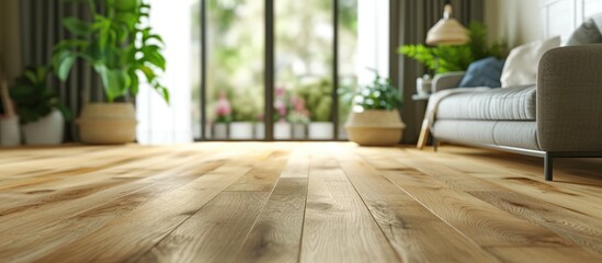 Canvas Print - Light-colored wooden flooring for the interior of a home.