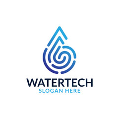 Wall Mural - technology water logo design vector illustration